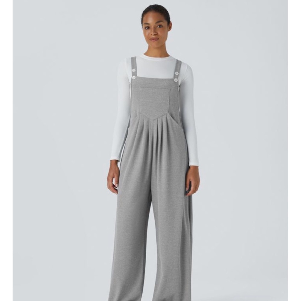 HALARA Women's Gray Jumpsuit with Button Detail- small